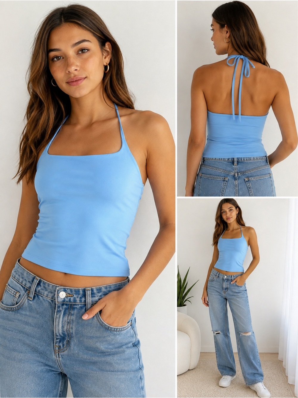 Wild Fable Blue Halter Neck Tank Top – Size Small – NWT